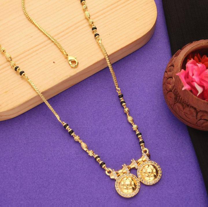 Micro gold polish manglsutra 2074 Online wholesale jewelry in India